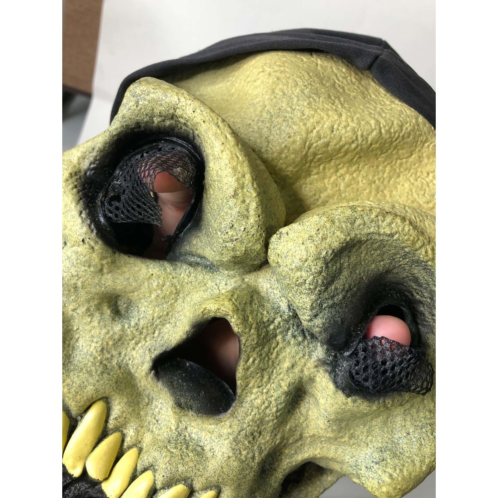 Vintage 90s Paper Magic Group Skull Mask Halloween Adult OS Hooded Grim Reaper - Picture 12 of 14